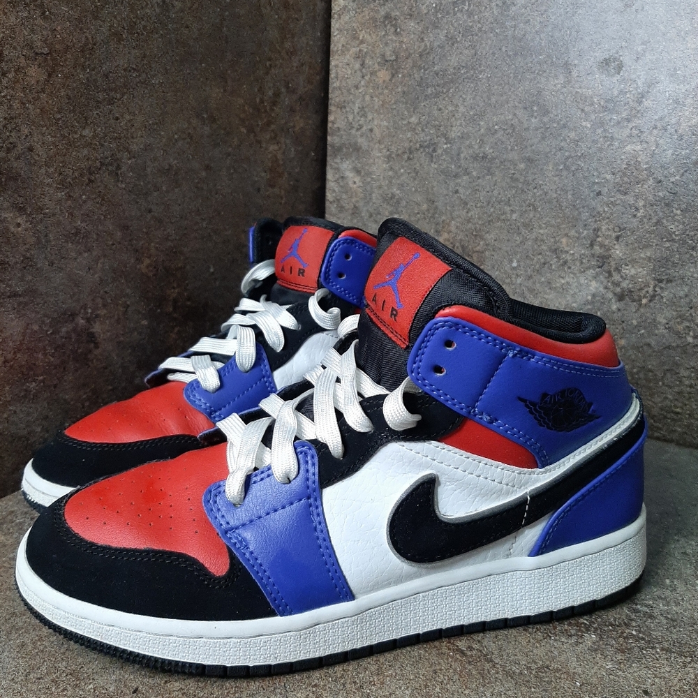 Nike Air Jordan 1 Mid Gs Top 3 Multicolor Sz 5Y